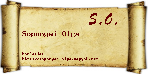 Soponyai Olga névjegykártya