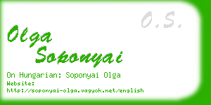 olga soponyai business card